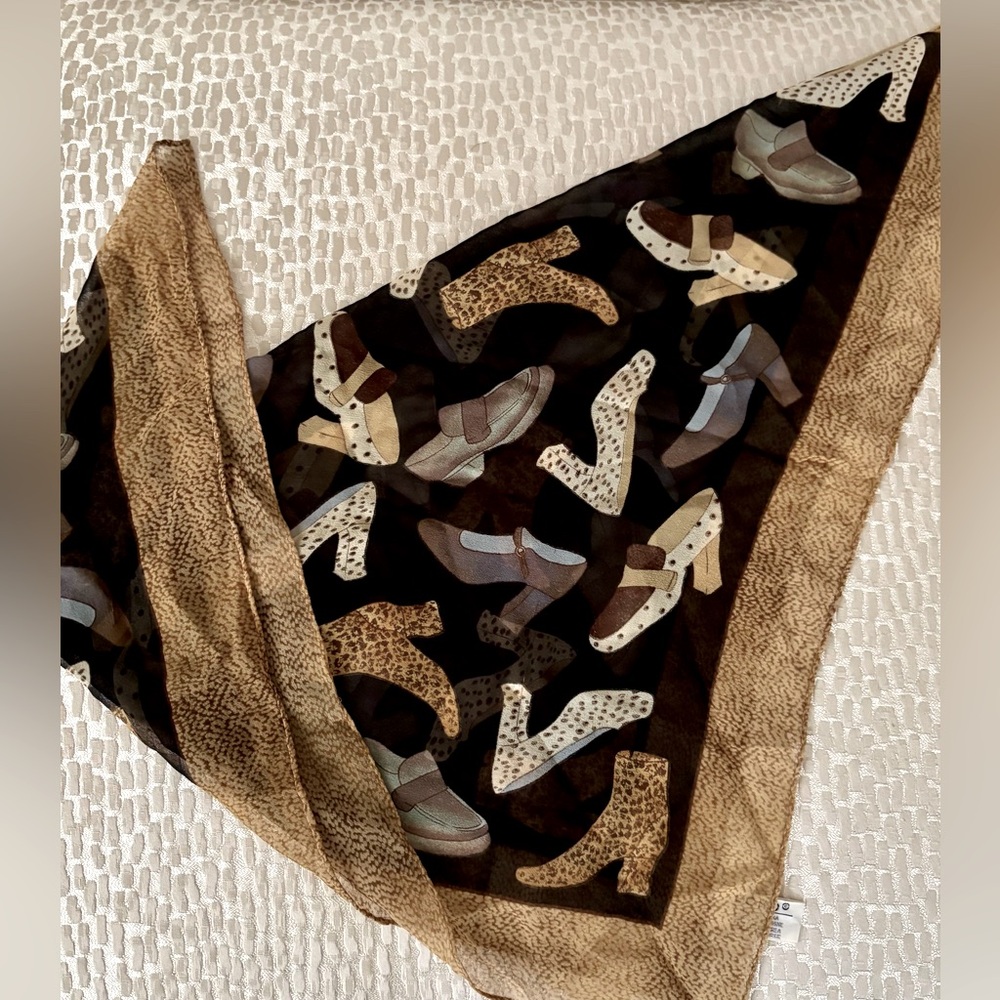 ECHO Vintage 100% Silk Scarf with shoe print